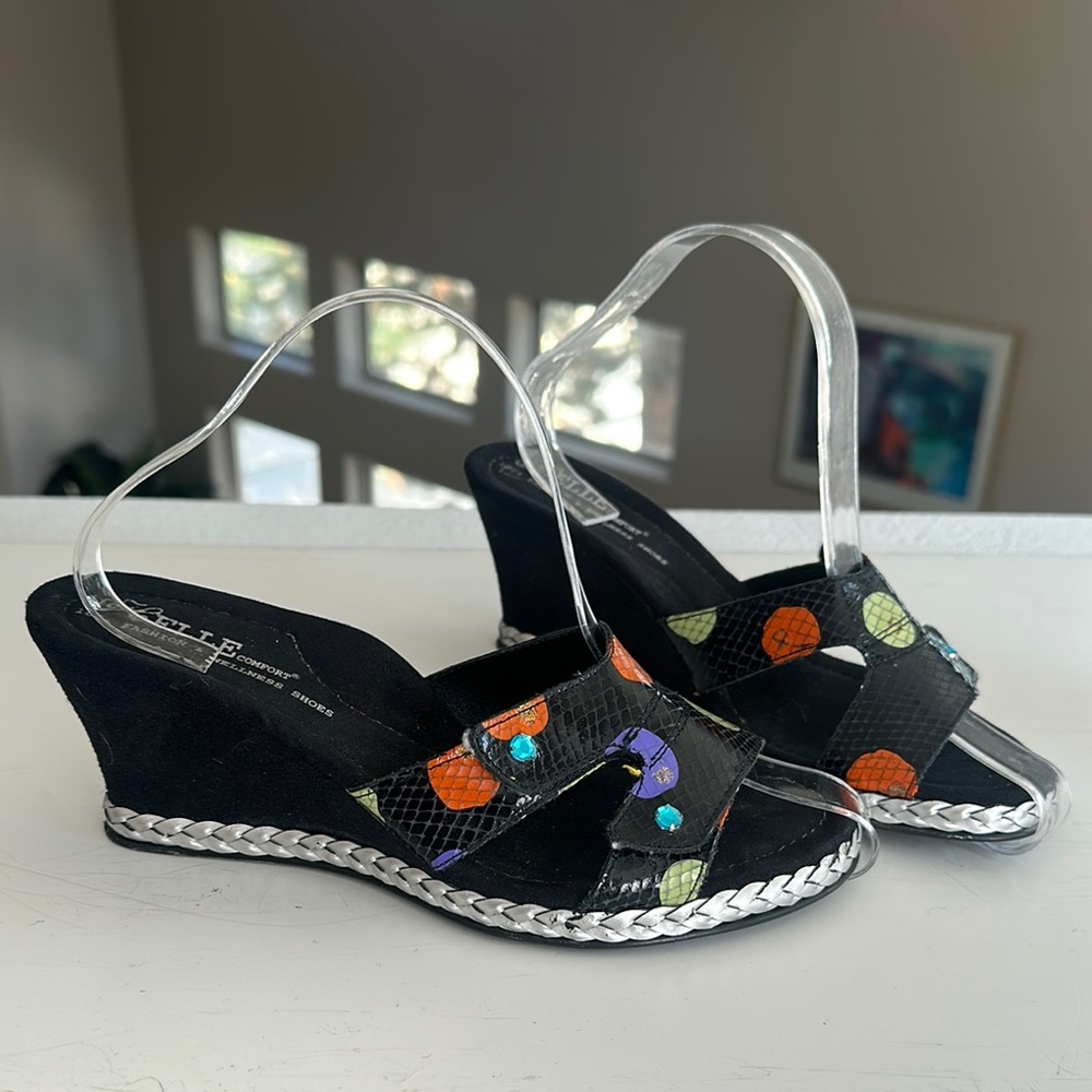 Helle Comfort whimsical wedge slides 8